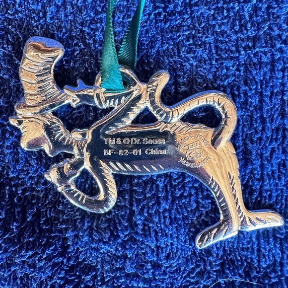 NEW Vintage Cat In The Hat Christmas Tree Ornament Dr Seuss Silver Plated Set - Picture 6 of 11